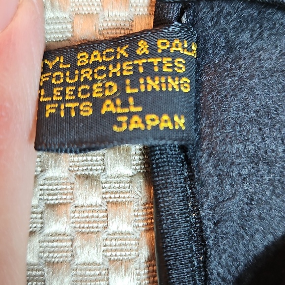 Vintage Vegan Leather Gloves Fleeced Lining Gold Accent Classic - Picture 5 of 5